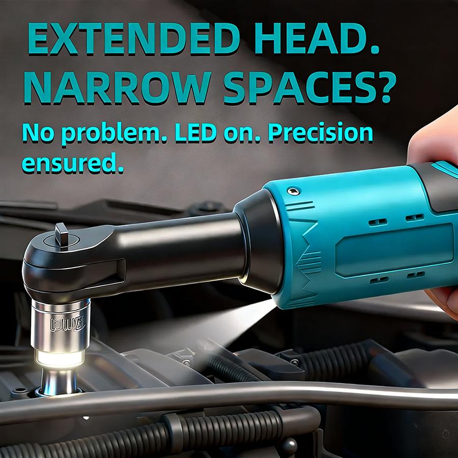 Electric Right Angle Wrench, 1 Count 45NM 3/8'' Ratchet Wrench, Removal Screw Nut Car Repair Tools, Power Tools, Cordless Power Tool Set, Power Tools, Cordless Torque Wrenches