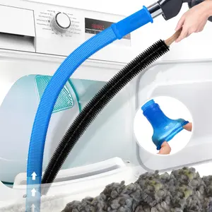 2 Pieces Dryer Vent Cleaner Kit Compatible with All Vacuum Cleaner, Dryer Lint Brush and Vacuum Hose Attachment with Stretch Universal Connector, Quickly Lint Remover