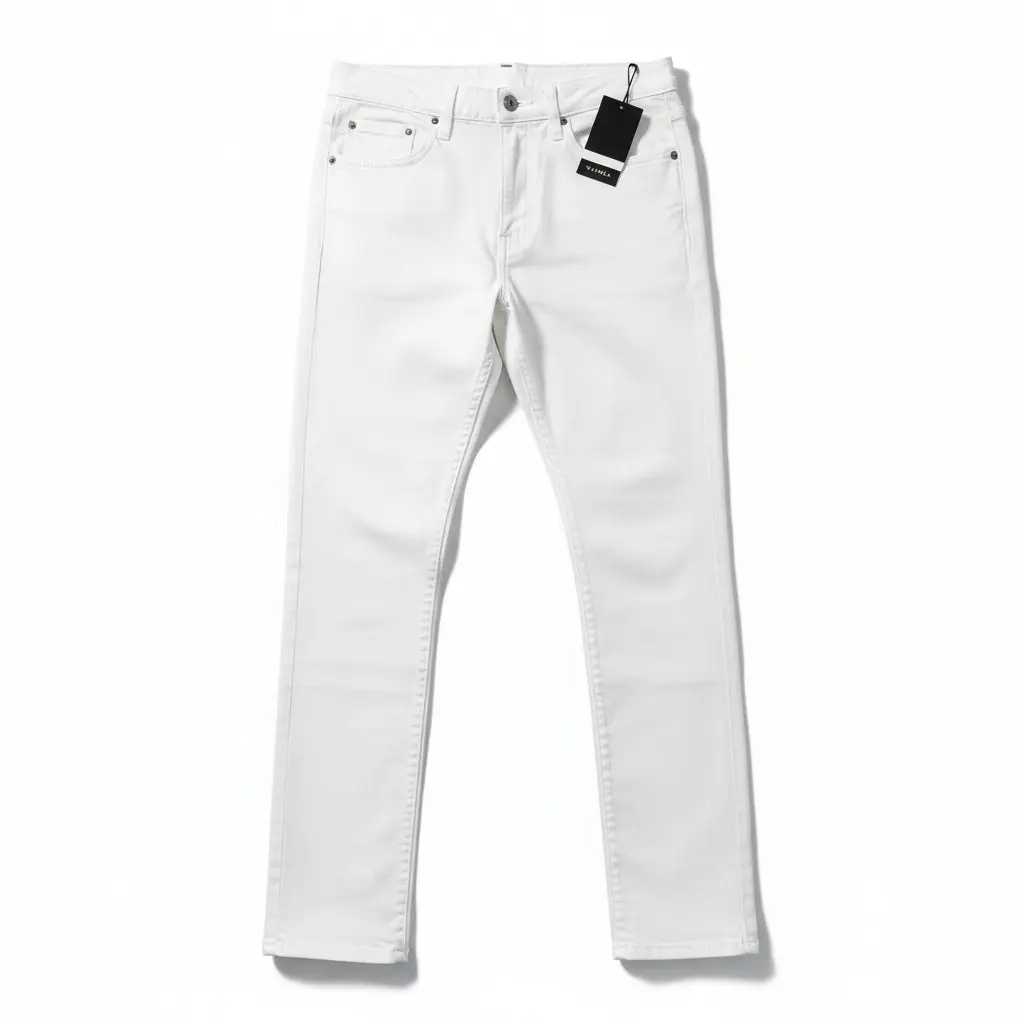 Women's White Skinny Fit Jeans, Plain 'Flex' Denim Garment with a Stretchy Cotton, Polyester, and Spandex Blend, Pants, Flex Jeans, Slim Fit Jeans
