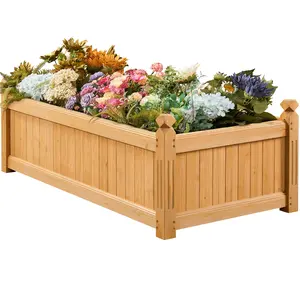 Costoffs 46″ L × 23.5″ W × 16″ H Wooden Garden Bed, Wood Rectangular Garden Planter Ample Inner Space Raised Planter Box for Yard/Greenhouse/Home Vegetable/Flower/Greens Planting
