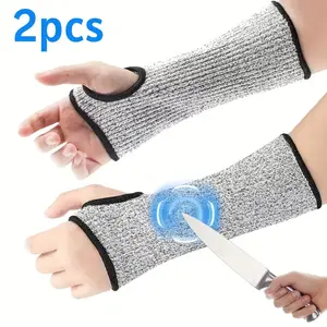 2Pcs Cut-Resistant Arm & Wrist Guards - Breathable Arm Protection Sleeves with Thumb Hole,Fit for Men Women,for Kitchen Gardening Farming
