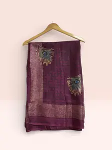 Elegant Peacock Design Chiffon Saree – Premium Party Wear Saree for women's