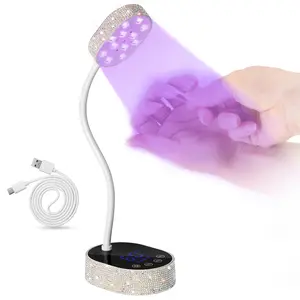 UV LED Nail Lamp 36W – Cordless Flash Cure Gooseneck Mini UV Lamp for Gel X Nails, Portable USB Rechargeable Nail Dryer with Auto Sensor, 4 Timers & LCD Display for DIY Home Manicure