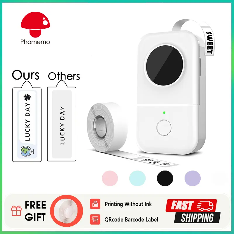 Phomemo D30 Model Label Maker Printing Machine - Portable Wireless Bluetooth Mini Thermal Sticker Printer, Smart Phone-Connected Handheld Labeler with High DPI, Pre-Set Fonts, Inkless Design for Home Office tiktokshopbacktoschool