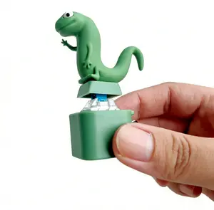 Lizard Button Keychain Press to Make Sound Relieve Stress Fun Gift Green Design Interactive Fidget Toy for Kids Adults