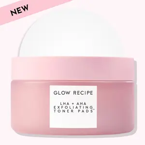 Glow Recipe LHA + AHA Korean Watermelon Toner Pads - Gentle, Hydrating Skincare for All Skin Types, Hydrates, Promotes Smoother Skin, Glowup & Selfcare Korean Facial Toner