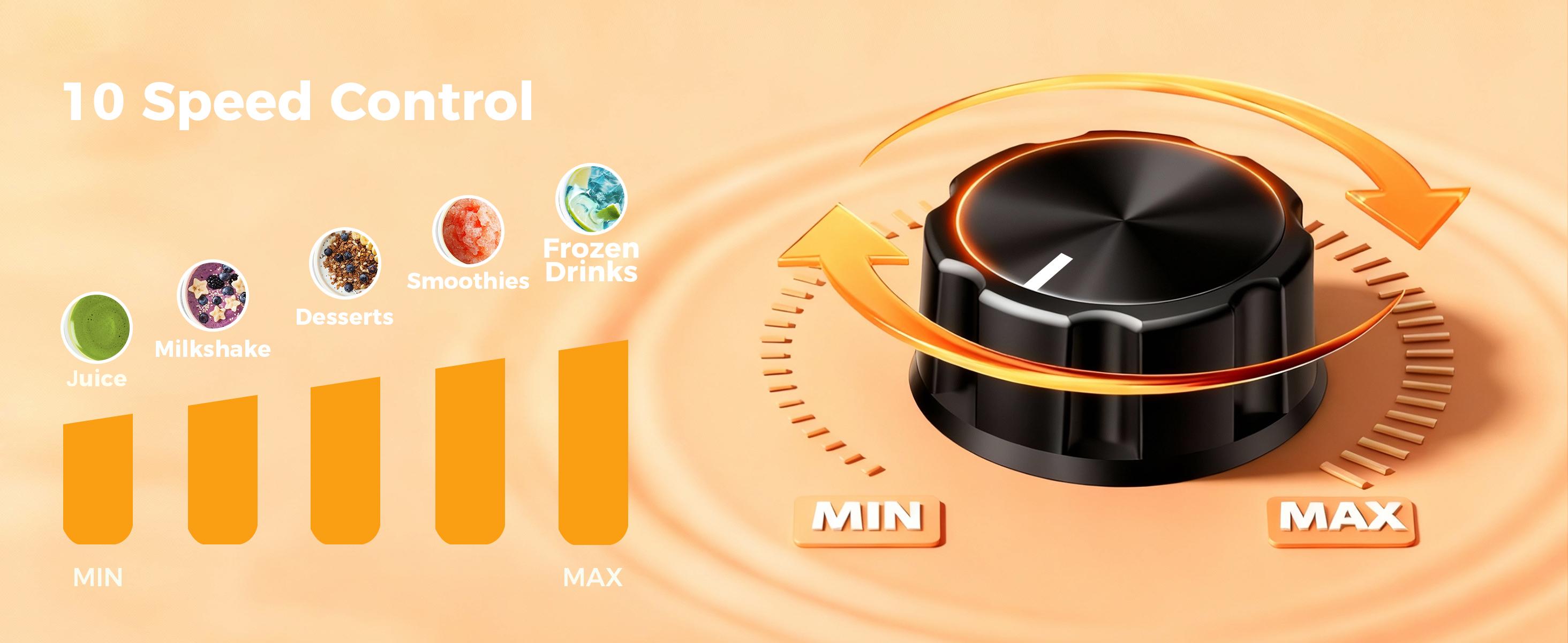 OSTBA Blenders for Kitchen with 68Oz, 1600W Blender for Smoothies, 10 Speeds BPA-Free Countertop Professional Blender for Ice Crushing, Frozen Fruits, Drinks, Self-Cleaning