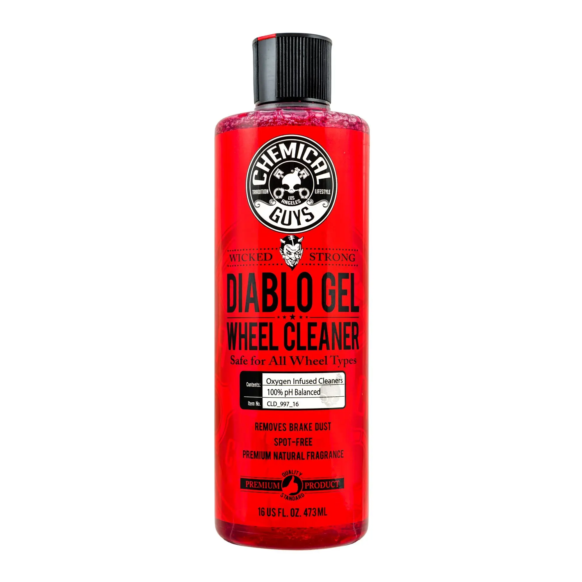 CHEMICAL GUYS Diablo Wheel & Tire Cleaner – pH-Balanced Gel Formula Clings to Wheels & Tires to Remove Brake Dust, Road Grime & Dirt | Safe on Chrome, Painted, Powder-Coated, & Custom Wheels | Automotive Wheel Cleaner for Cars, Trucks, SUVs & Motorcycles,