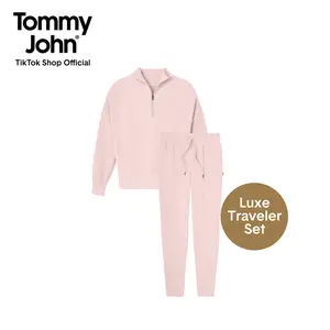 Tommy John Women’s Luxe Traveler Knit Quarter Zip, Joggers, & Set, Lightweight 4-Way Stretch, Travel-Ready Comfort