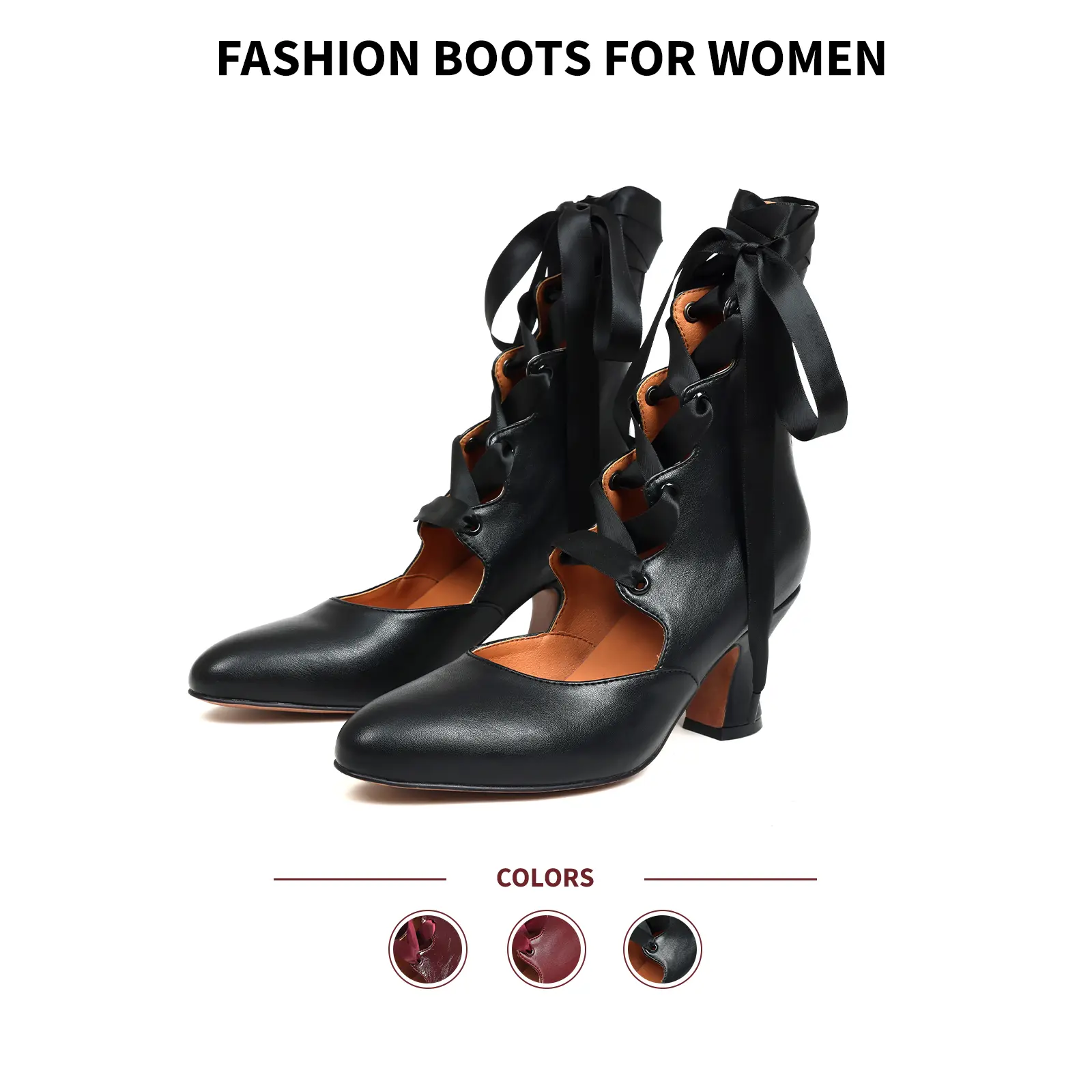 Fashion Boots For Women Mary Jane Ankle Boots Pointed Toe Block Heel Lace Up Back Zipper Gladiator Boot Lolita Retro Chic Vintage Princess Shoes Party Wedding Photoshoot Festival Comfy Pumps Breathable Modern Boots Summerwins Tiktok Shop Back To School