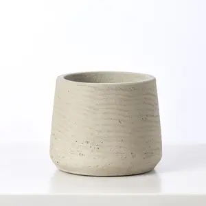 Light Grey Washed Faux Concrete  Shaped Planter