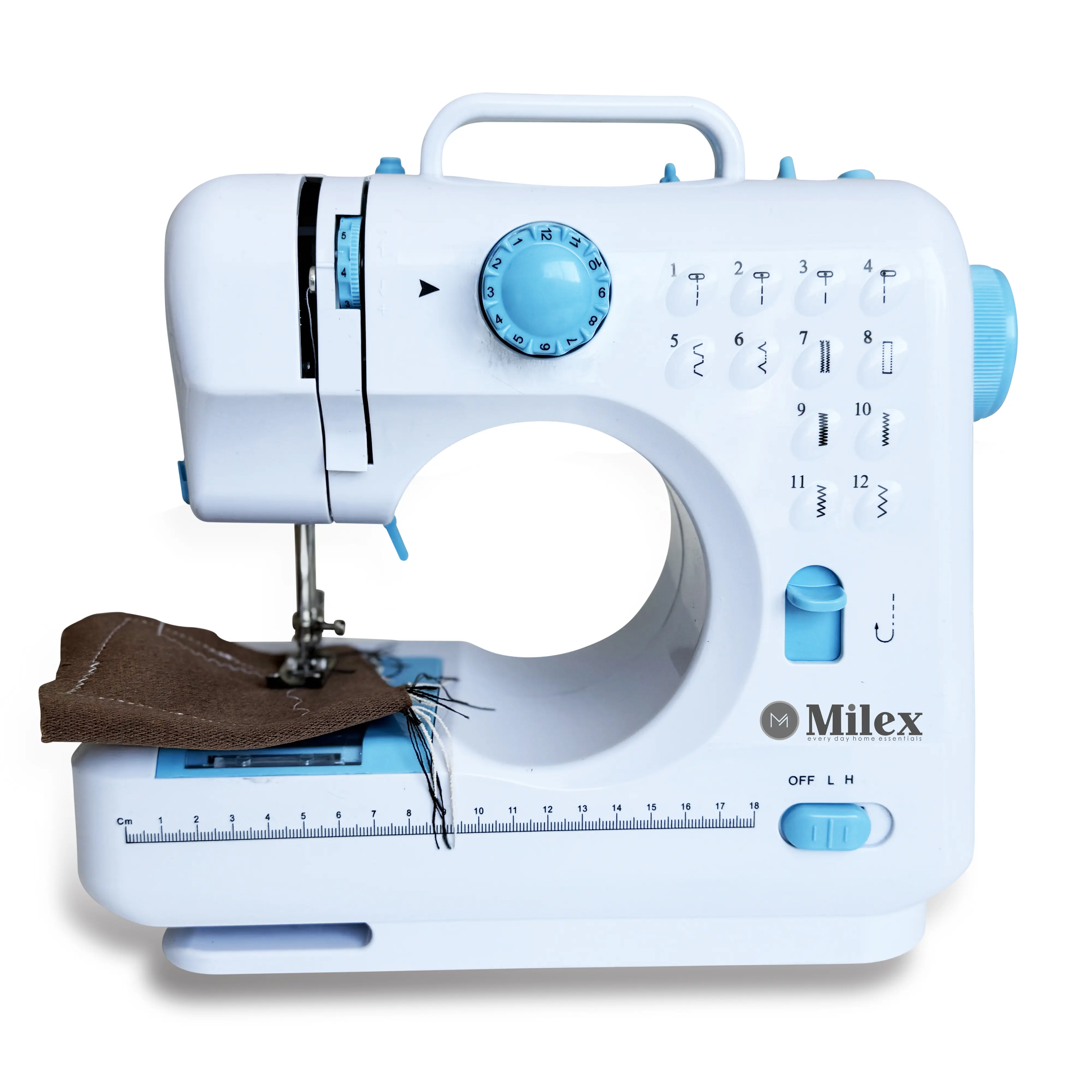Milex Insta Stitch Portable Sewing Machine – Mini Electric Stitcher with Foot Pedal, LED Light & Dual Speed, Pink