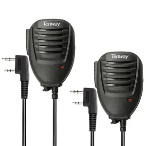 TENWAY Handheld Stainless Steel Clip Audio Speaker Mic, Police & Ham Radio Accessory for Baofeng UV-5R, Mini BF-F8HP, Pro 5RM, UV-32, DM-32, GM21, UV-5G Plus, GM-15PRO, GM-5RH, K5PLUS, AR-152 Walkie Talkies