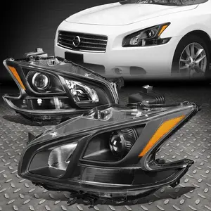 FOR 09-14 NISSAN MAXIMA BLACK HOUSING AMBER CORNER PROJECTOR HEADLIGHT HEADLAMP