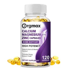 Orgmax Calcium Magnesium Zinc Capsules | Supports Strong Bones,Muscle, Nerve System Health 120Ct
