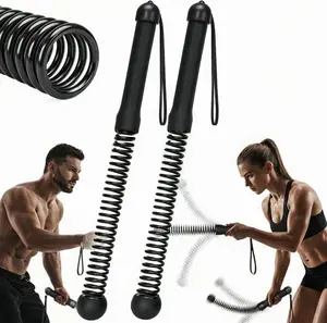 Cordless Ropeless Weighted Battle Rope Sticks, Portable Home Gym Workout Exercise for Full-Body Strength Training, Durable Fitness Accessories with Smooth Flow Design, Ideal for Indoor Cardio (Black)