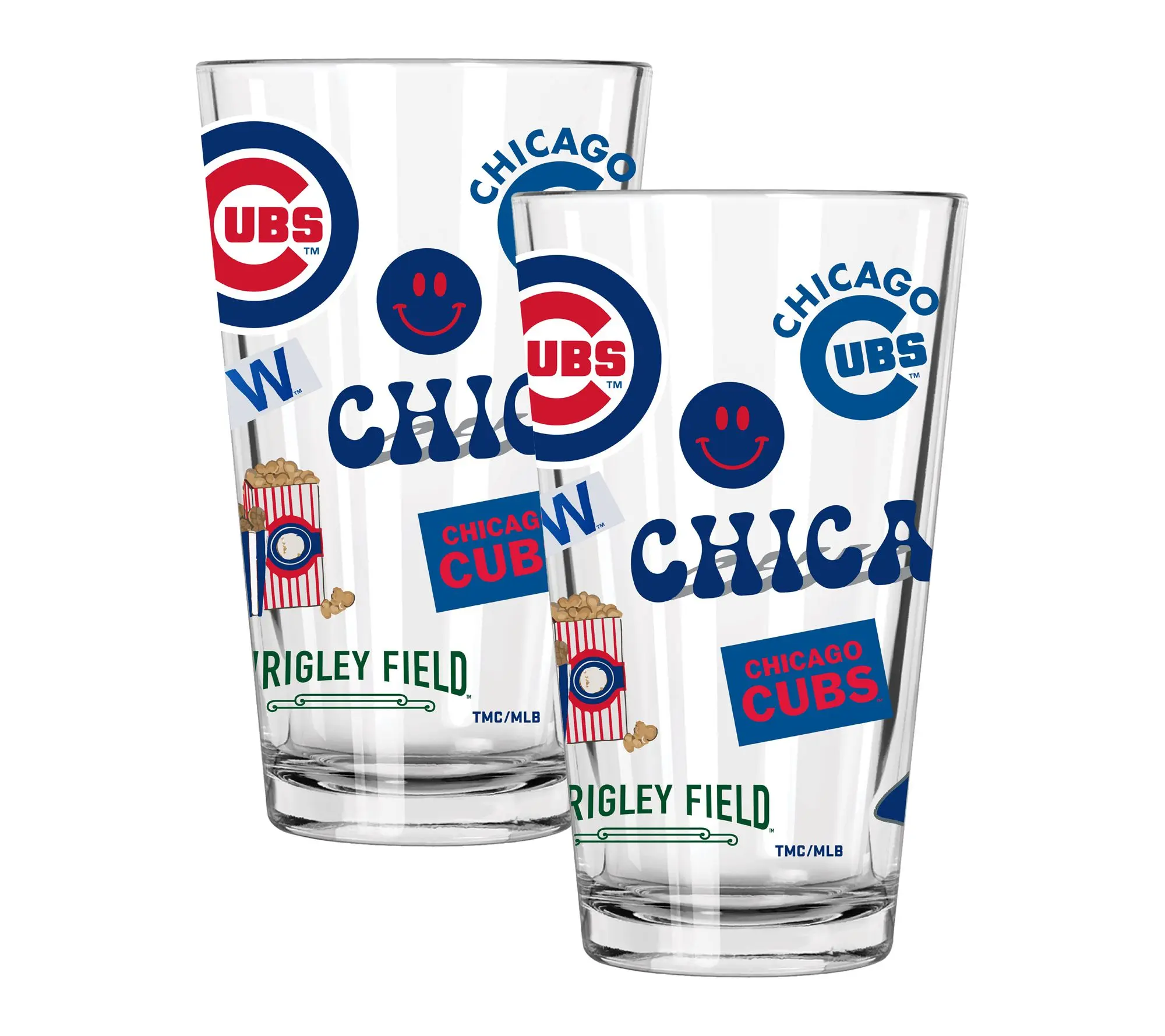 Memory Company 2pk MLB Loco Design 16oz Pint Glass Memory Company 2pk MLB Loco Design 16oz Pint Glass