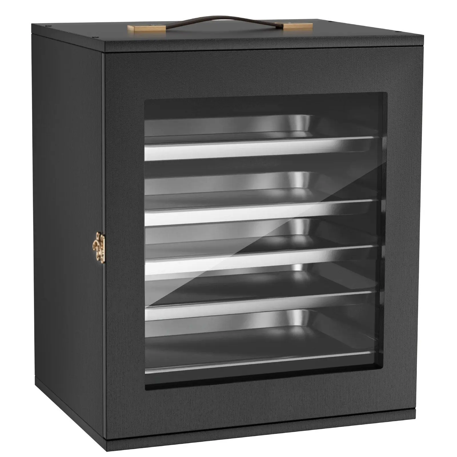 Miniatures Storage Case, Fits for 1:2500-1:3500 Scale Models, Wooden Miniatures Display Holder with 5 Tray & 13 Slots, Clear View Miniature Transport Case for Collectibles (Minis Not Included)