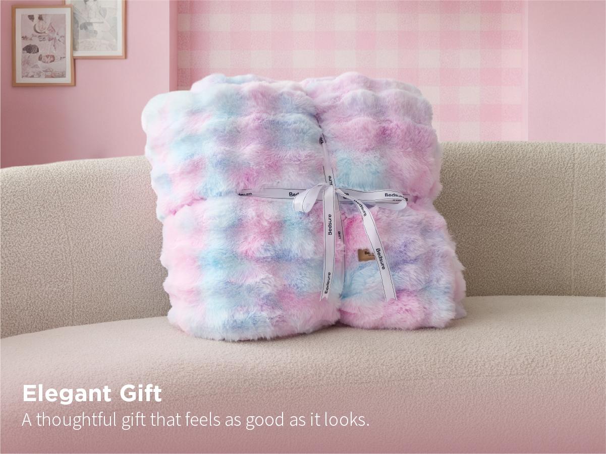 【Deals For You Days】Bedsure Weighted Faux Rabbit Fur , Soft Fluffy Fuzzy  Cozy Plush Sherpa Fleece  Blanket, Thick Warm  Blanket Gifts for Women,The  Blanket  For Stress & Anxiety,Soft  Warm ComforterComforter