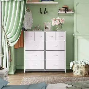 39 Inch  Fabric Dresser with 10 Drawers, Storage Dresser for Bedroom, Tall Chest of Drawers Organizer for Closet, Living Room, Nursery, Hallway