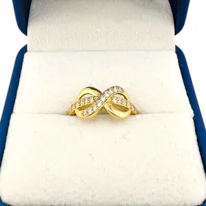Oroconda Jewelry 14k Infinity Ring with Zirconia Accents Size 7 Gold Eternal Love Symbol Minimalist Engagement Ring