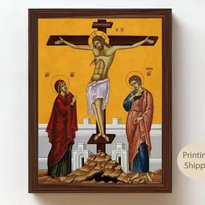 The Crucifixion Icon: Christ on the Cross with Virgin Mary and Saint John