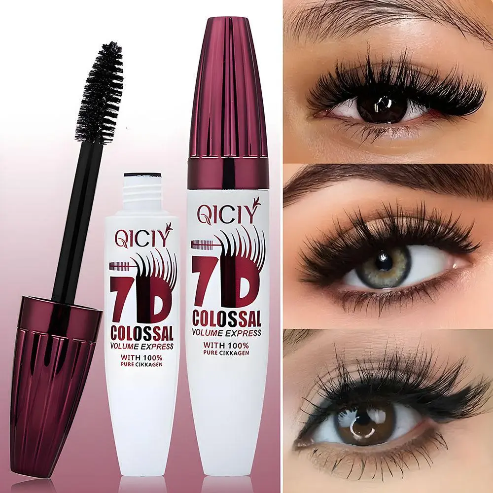 7D Waterproof Mascara - 24H Long Lasting Volume & Curl, Smudge-Proof Lift for Natural False Lash Look