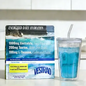 VESTRAO Hydration Energy Electrolyte Powder – 1000mg Scientific Blend with Taurine & L-Theanine for Calm Focus & Smooth Energy – Superfood Drink Mix Enhanced with Coconut Water Blue Spirulina Protein,magnesium complex Acai & Matcha  Zero Sugar Stick Packs