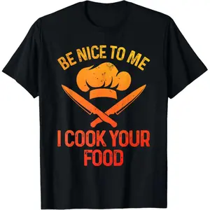 100% Cotton Funny Chef Design for Men Women Cooking Culinary Cook Chef T-Shirt