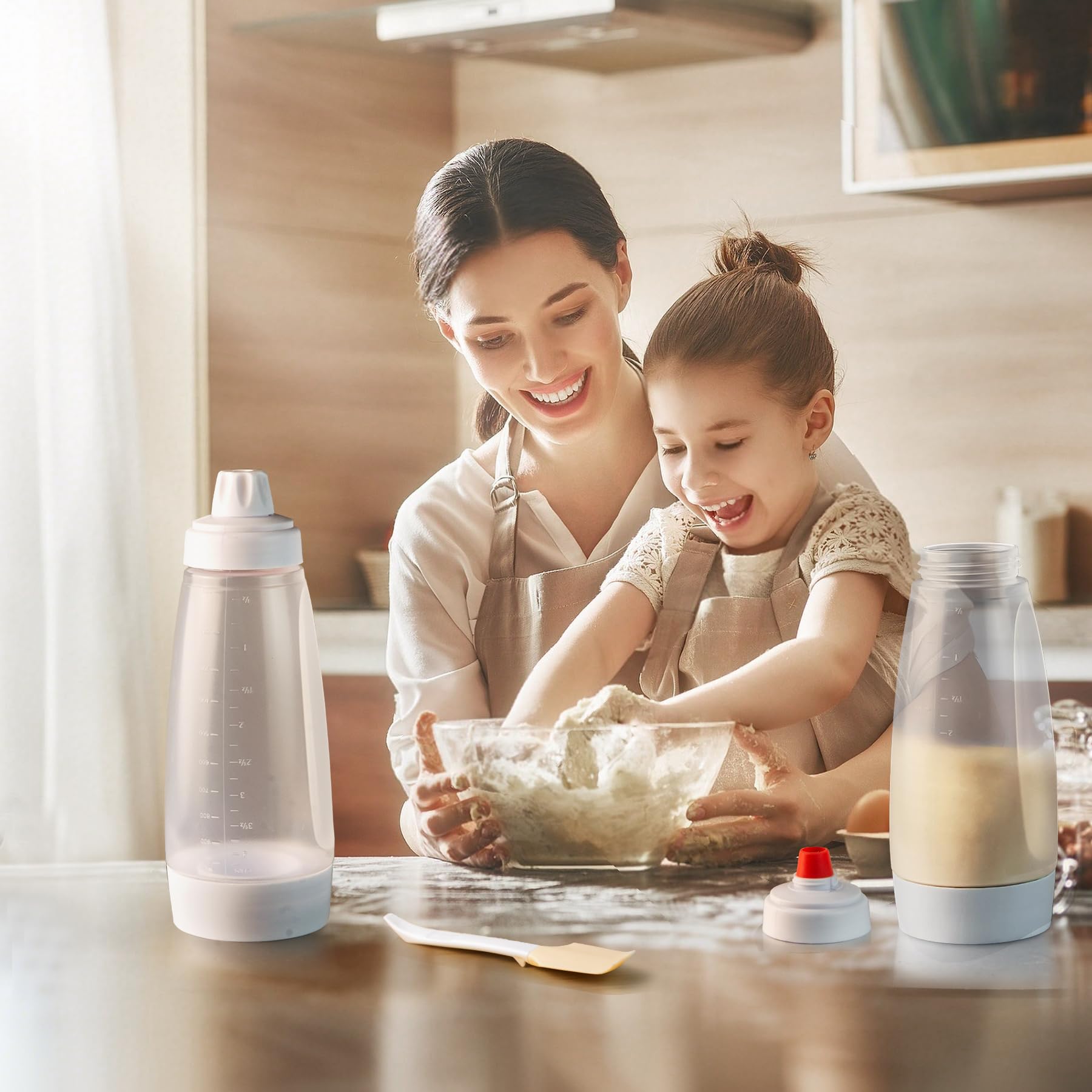 Pancake Batter Dispenser with stainless steel mixing ball, Pancake Shaker Batter Dispenser Bottle Baking Tool .Kitchen Batter Squeezer Bottle Suitable for Cupcakes, Pancakes, and Muffins,Thanksgiving cooking utensils Value Pack Pancake Batter Dispenser with stainless steel mixing ball, Pancake Shaker Batter Dispenser Bottle Baking Tool .Kitchen Batter Squeezer Bottle Suitable for Cupcakes, Pancakes, and Muffins,Thanksgiving cooking utensils Value Pack