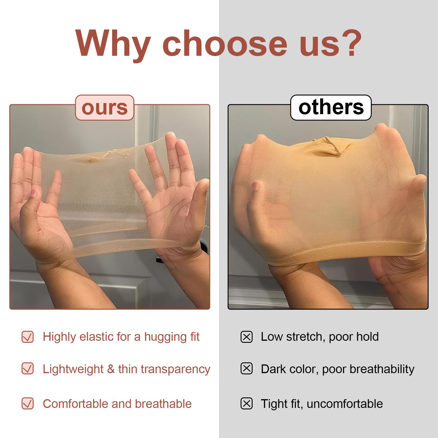 Transparent HD Wig Cap Thin Nylon Cap for Women(2 PCS),For Lace Front Thin Inbisible Breathable Bald Wig Cap,Suitable for Parties Weddings Graduations Cosplay