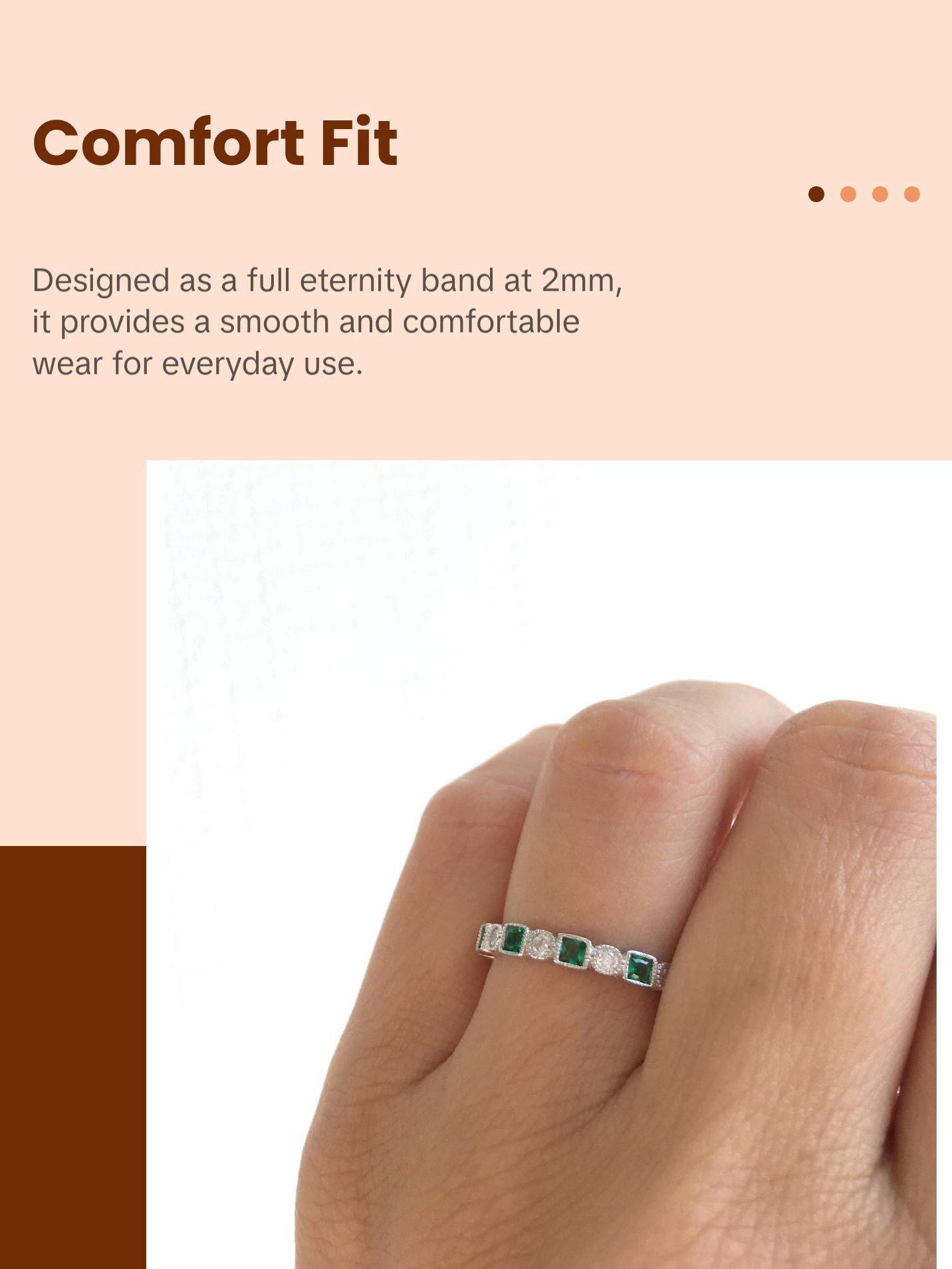 Green Emerald Art Deco Band