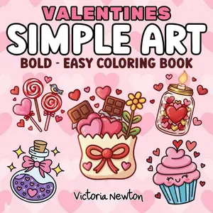Valentines Simple Art: Bold Easy Valentine Coloring Book Self-Care Designs for Adults & Teens | Simple, Cute Illustrations
