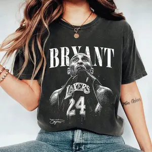 Vintage Kobe Bryant Shirt, 90s Retro Iconic Kobe Basketball Graphic Tee, Laker Kobe No Flinch T-Shirt, Game Day Shirt