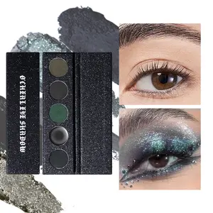 Five-Color Eyeshadow Palette Dark/Punk Style Iridescent Micro-Shimmer Smoky Eye Makeup Party glitter
