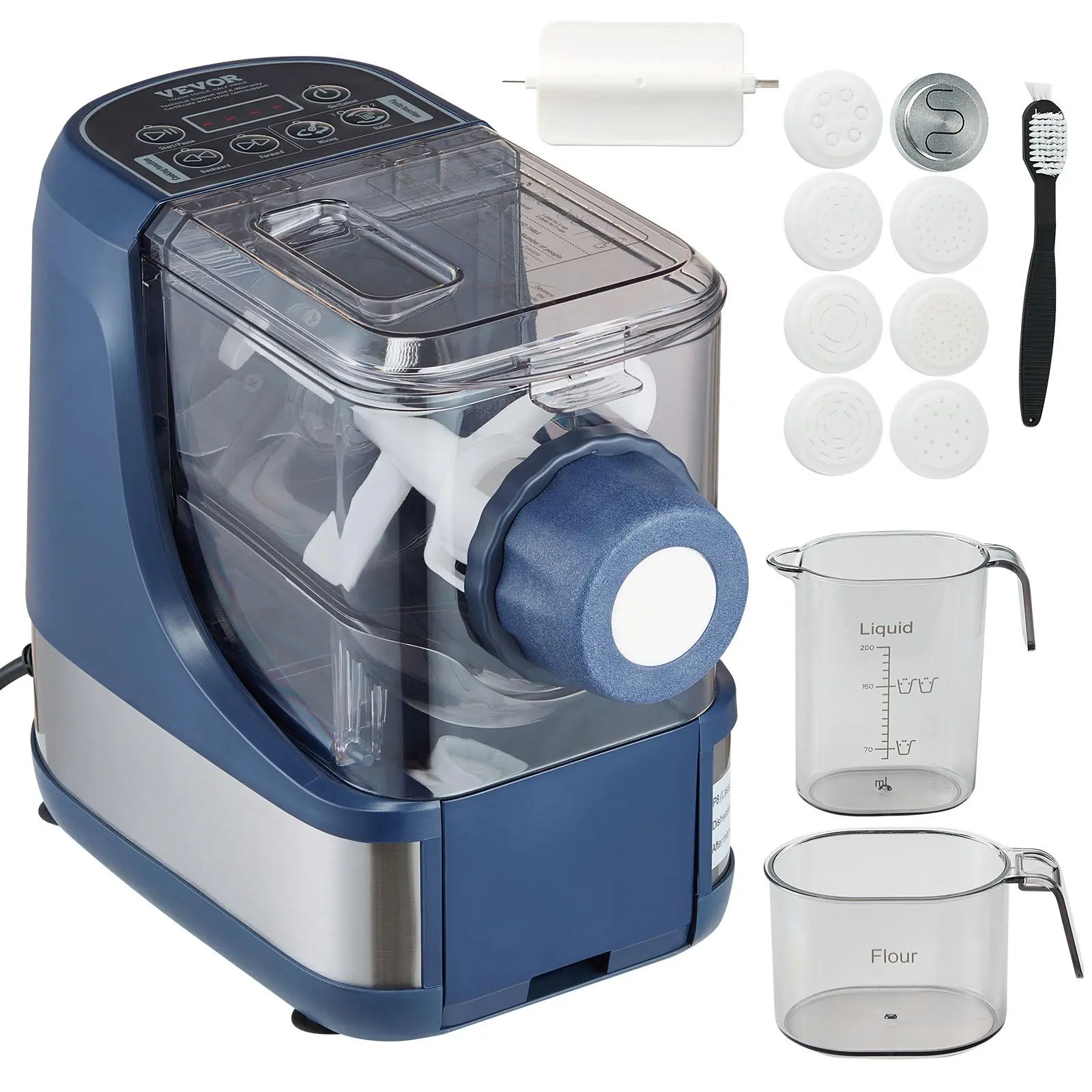 【Summerfinds】VEVOR Electric Pasta Maker 150W Automatic Noodle Maker Machine with 8 Pasta Shapes4 Intelligent Modes500g Flour Capacity Pasta Maker Machine with Measuring CupsCleaning Brush for Home Kitchen