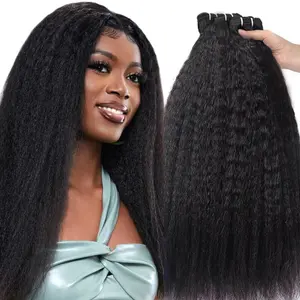 Msgem Hair 16A Kinky Straight 100% Human Hair Bundles Yaki Straight 12-32 Inch 3/4Pcs Lot Weave Extensions No Chemical #Tiktokshopmemorialday