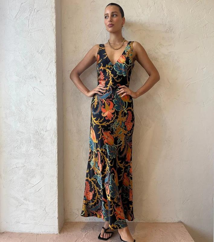 Long Sexy Print Fashion Dress