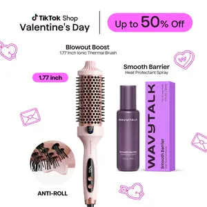 Wavytalk Blowout Boost Ionic Thermal Brush and Wavytalk Smooth Barrier Heat Protectant Spray Set