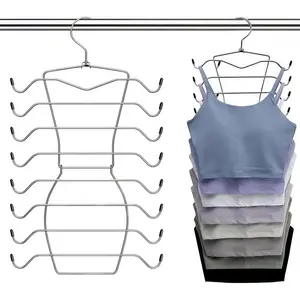 LMMAKE 1Pc Tank Top Hangers Space Saving,Hanging Closet Organizer,8 Tiers Bra Hangers with 360° Swivel Hook,Closet Organizers and Storage,Dorm Room Essentials for Girls-8 Pack