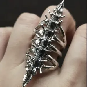 Retro Skeletal Spinal Bone Personality Design Adjustable Ring (Size 5-7)