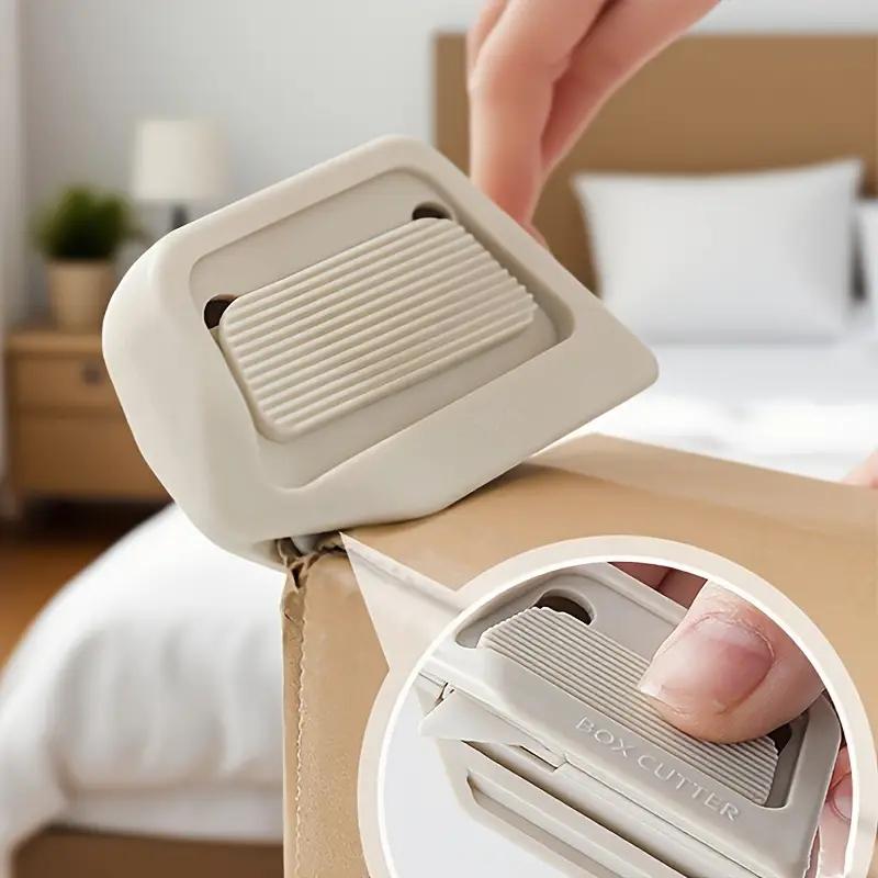 Safety Magnetic Box Cutter with Retractable Ceramic Blade, No Sharp Edge Carton Cutter, Lightweight Package Cutting Tool for Home and Office Use