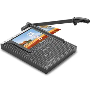 ‎LOTHANEK 15 inch B4 Guillotine Paper Cutter - Heavy Duty 15 Sheets Paper Trimmer Cutting with Auto-Press Clamp & Magnetic Ruler | Precision Cut for Paper, Card, Photos, Vinyl & More-Black (Black)