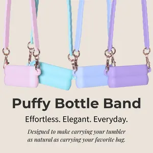 Puffy Silicone Drinkware Accessory Band with Detachable Strap