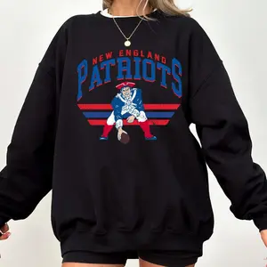 Retro Patriots jersey, New England mascot crewneck sweatshirt