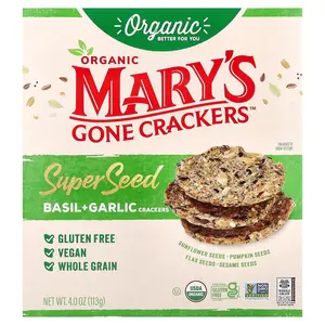 Mary's Gone Crackers Organic Super Seed Crackers, Basil + Garlic, 4 oz (113 g)