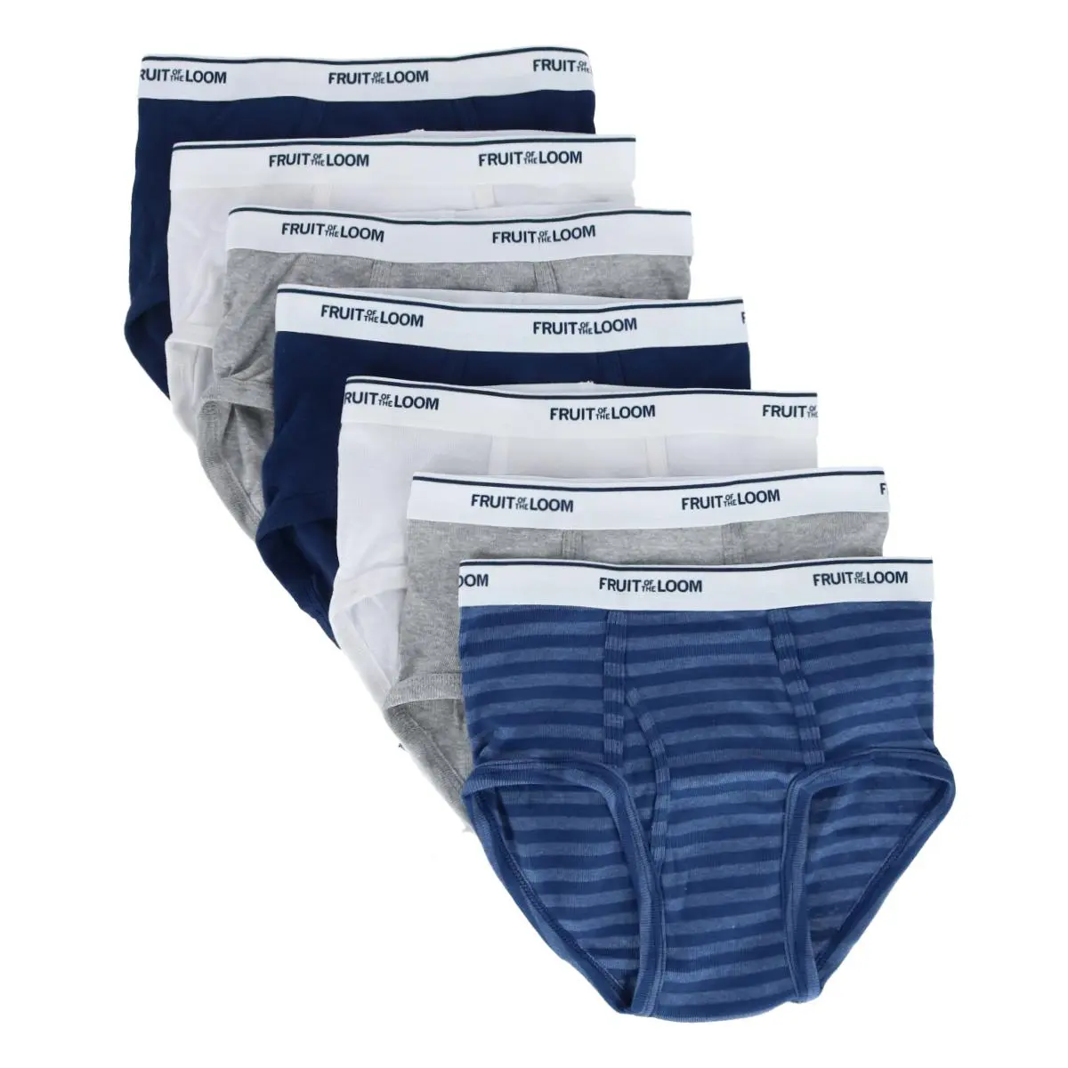 Fruit of the Loom Boy's Eversoft Casual Youth Underwear, 7-Pack Assorted Plain Color Smooth Soft Breathable Tag-Free Briefs