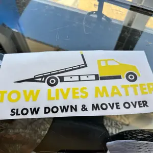 Tow Lives Matter, Slow Down & Move Over Flatbed 2-color Vinyl Decal Sticker