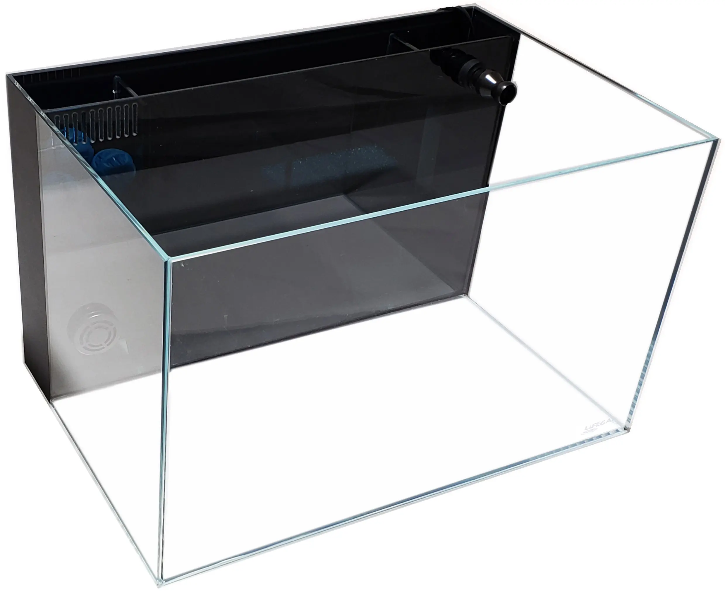 CRYSTAL 45 Degree Low Iron Ultra Clear Aquarium with Built in Back Filter (10 gallons, 17.72 x 11.81" x 11.02")