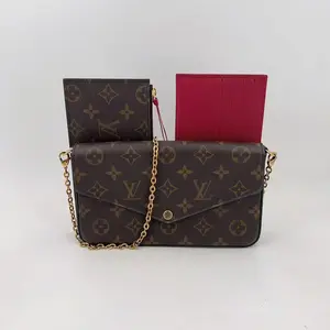 Pre-owned Louis Vuitton leather Crossbody Bags Monogram Pochette Felicie Chain Wallet
